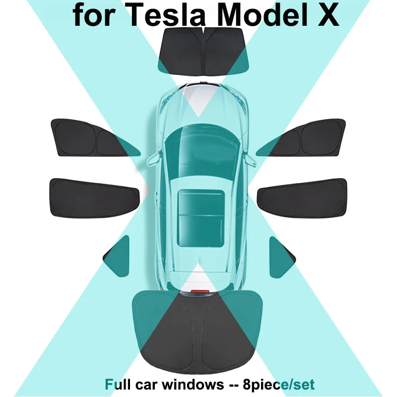 Premium Window Sun Shade for Tesla Model Y & Model 3/X/S (2023-2025) - Ultimate UV Protection & Full Privacy Cover