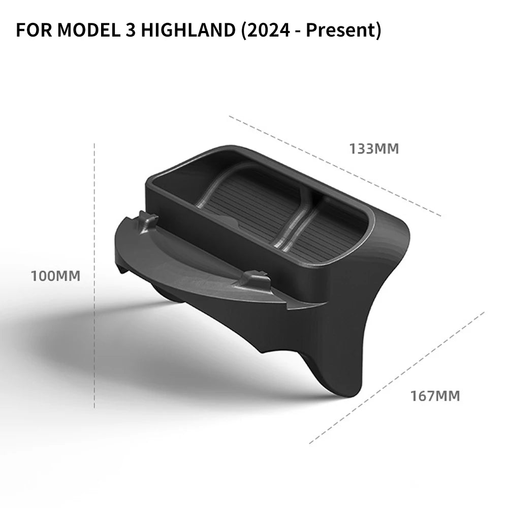 2025 Tesla Model Y & 2024 Model 3 Highland Steering Wheel Silicone Sunglasses Case & Mobile Phone Holder Storage
