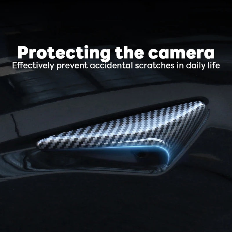 For Tesla Model Y Juniper Launch 2025 Model 3 Highland 2024 Side Camera Cover Lens Protector Shiny Matte Carbon Fiber Pattern