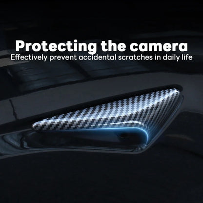 For Tesla Model Y Juniper Launch 2025 Model 3 Highland 2024 Side Camera Cover Lens Protector Shiny Matte Carbon Fiber Pattern