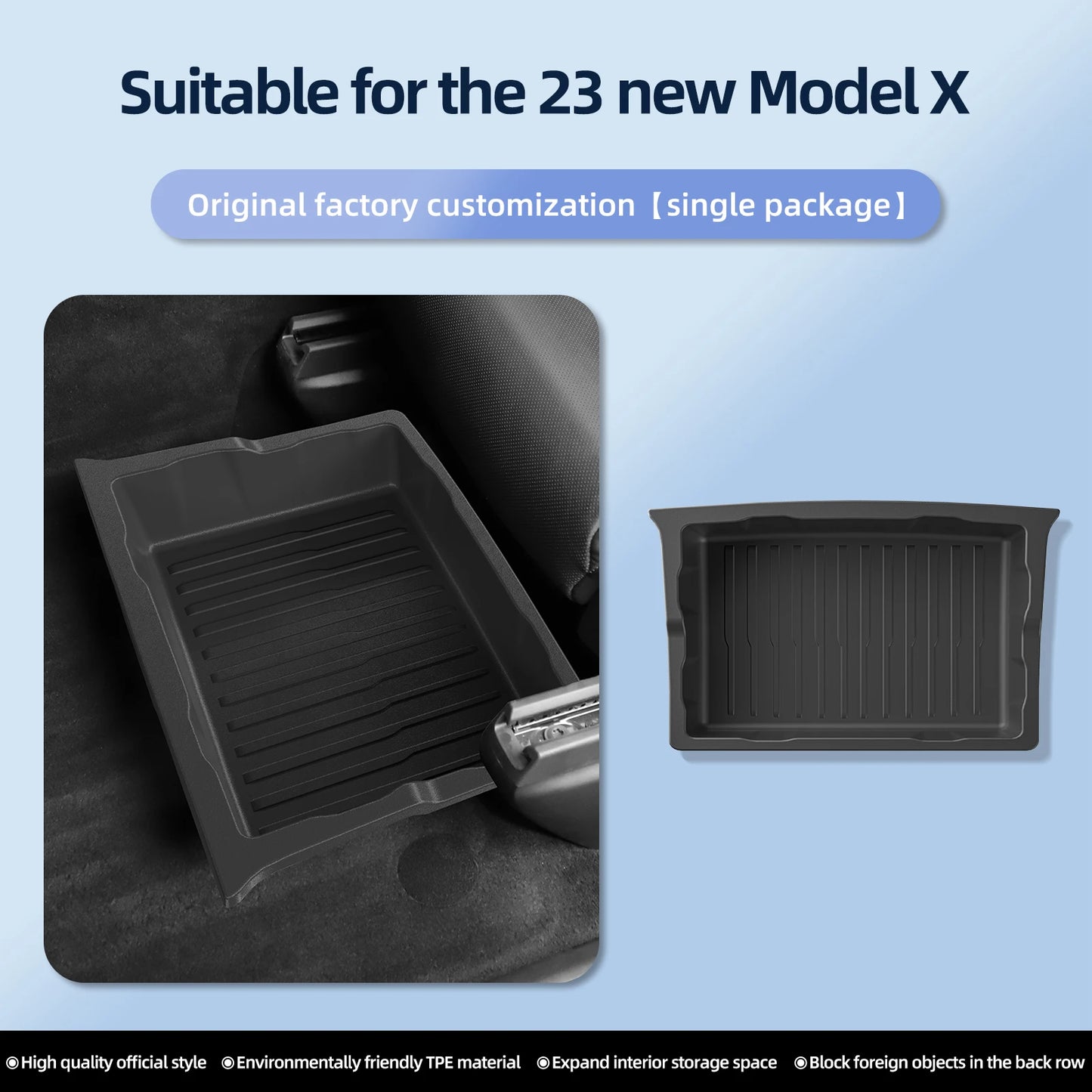 Tesla Model X Under Seat Storage Box - 2023-2024 Car Interior Organizer Drawer Case