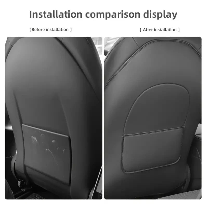 Car Seat Back Protective Mat for Tesla Model 3 / Y Full Seat anti Kick Pad Leather anti Scratch Protector Mats Car Accessories