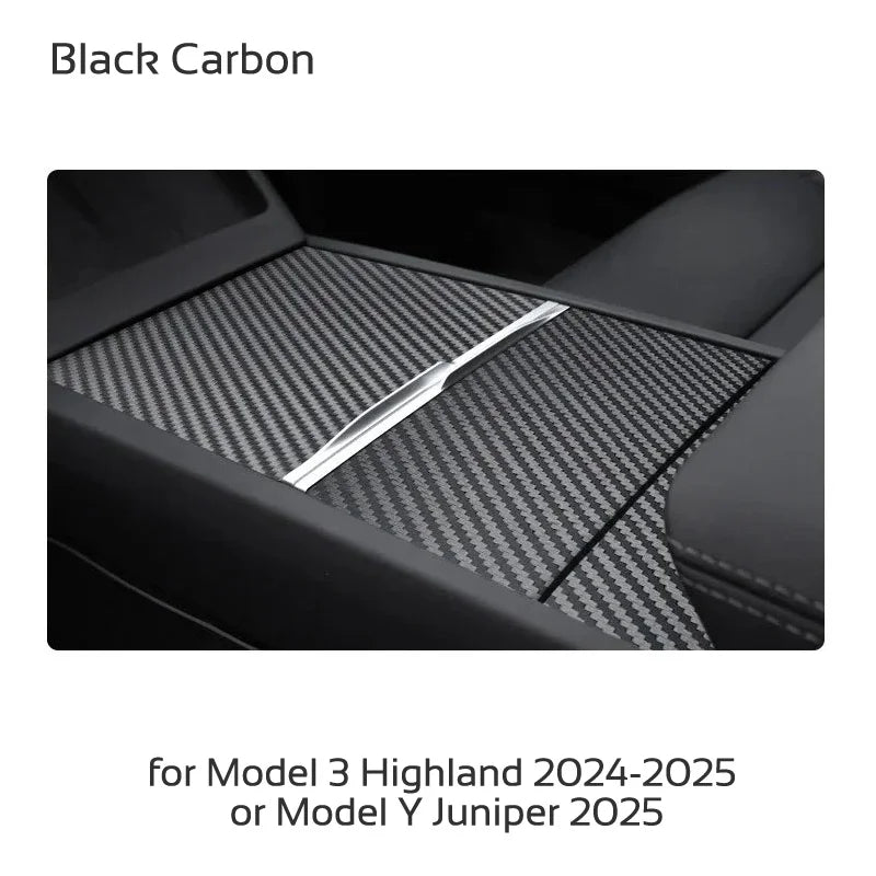 For Tesla Model 3 Highland 2024 Y Juniper 2025 Center Console Cover Protector Sticker Central Control Panel Film Car Accessories