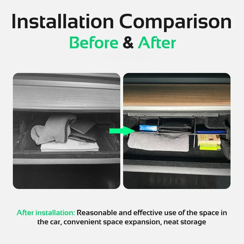 For Tesla Model Y 3 2020-2023 LHD Glove Box Divider Organizer Partition Plates Storage Holder Glovebox Container Car Accessories