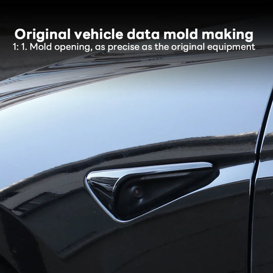 For Tesla Model Y Juniper Launch 2025 Model 3 Highland 2024 Side Camera Cover Lens Protector Shiny Matte Carbon Fiber Pattern