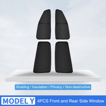Premium Car Sun Shade for Tesla Model 3 & Y (2017-2025) - Ultimate Windshield & Side Window Privacy Protector for Kids