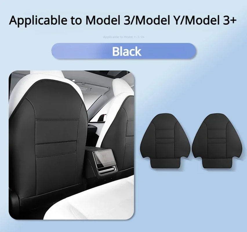 Premium Seat Kick Protector Pad for Tesla Model 3/Y - Durable Leather Anti-Dirty Cover for Kids - Essential Interior Accessory