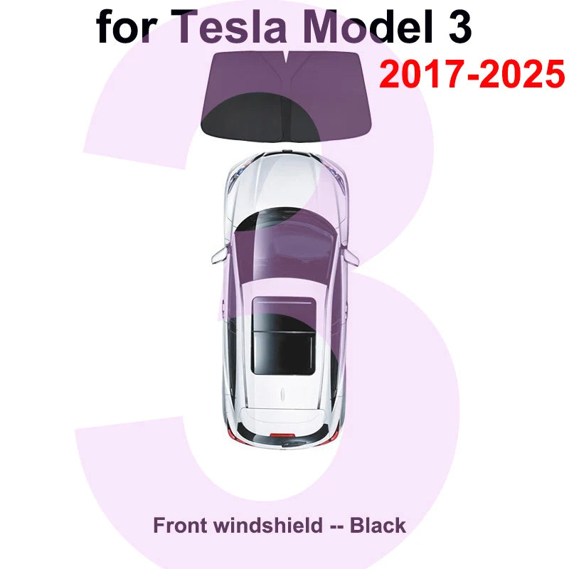 Premium Window Sun Shade for Tesla Model Y & Model 3/X/S (2023-2025) - Ultimate UV Protection & Full Privacy Cover