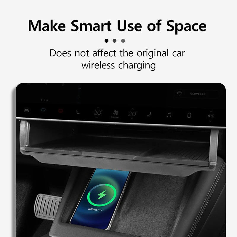 Tesla Model 3 Highland Under-Screen Hidden Storage Box - Foldable Car Interior Organizer