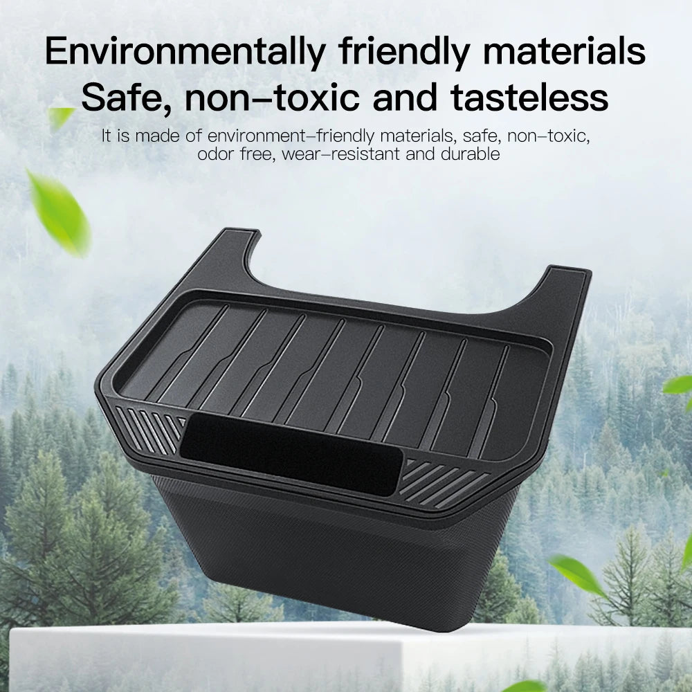Rear Seat Storage Box for Tesla Model Y (2021-2025) - Under Air Vent Organizer & Trash Can Accessory