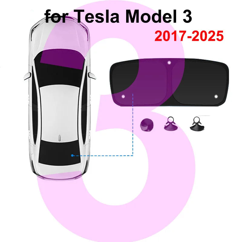 Premium Window Sun Shade for Tesla Model Y & Model 3/X/S (2023-2025) - Ultimate UV Protection & Full Privacy Cover