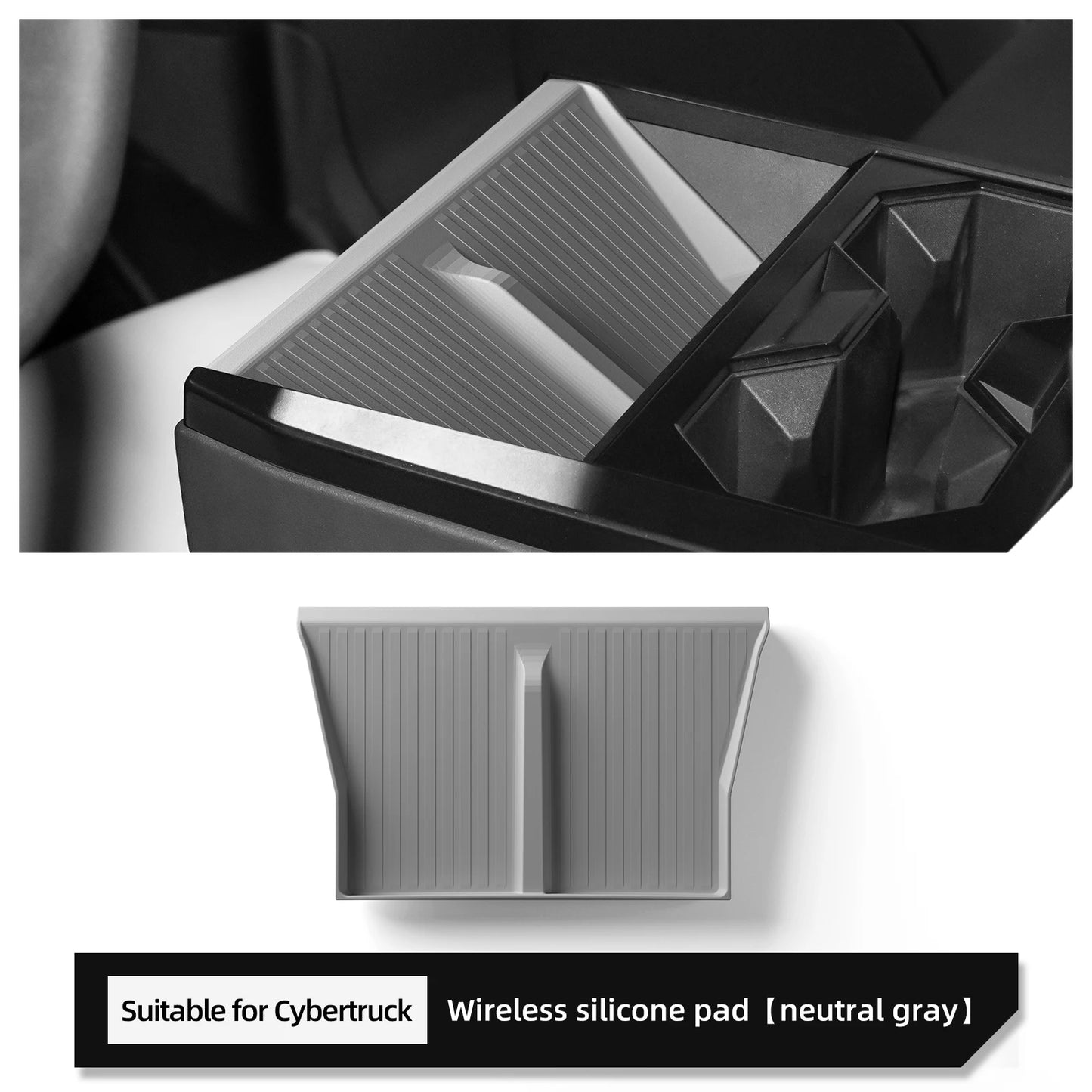For Tesla Cybertruck 2024 Wireless Charging Pad Auto Interior Accessories Car Phone Non-Slip Charger Mat Pickup Protective Pad