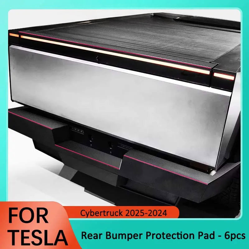 Rear Bumper Protector for Tesla Cybertruck TPE Truck Bed Tailgate Step Sill Protective Trim Cover 2024 2025 Cy Accessories