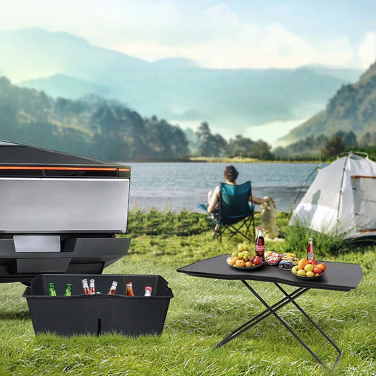 Versatile Rear Bucket Table Board for Tesla Cybertruck 2025 - Portable Folding Desk for Camping and Outdoor Adventures