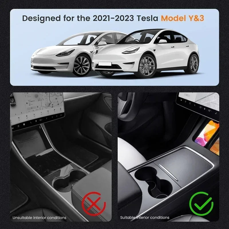 Ultimate 27W Quick Charger Docking Station for Tesla Model 3 & Y (2021-2023) - USB Shunt Hub Power Splitter & Type-C Car Accessories