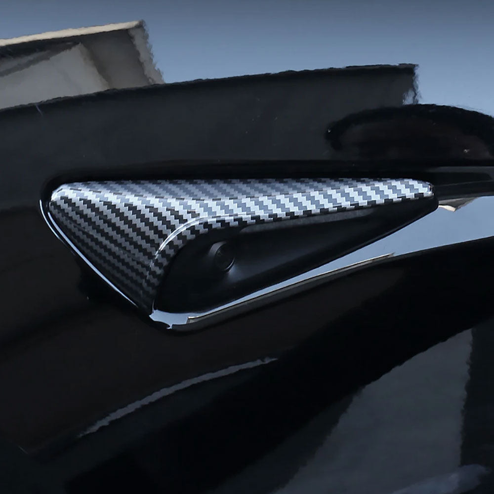 For Tesla Model Y Juniper Launch 2025 Model 3 Highland 2024 Side Camera Cover Lens Protector Shiny Matte Carbon Fiber Pattern