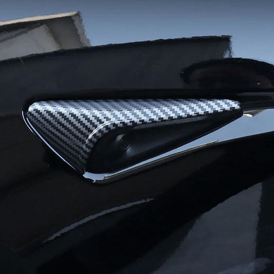 For Tesla Model Y Juniper Launch 2025 Model 3 Highland 2024 Side Camera Cover Lens Protector Shiny Matte Carbon Fiber Pattern