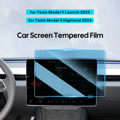 Premium Tempered Glass Screen Protector for Tesla Model Y & Model 3 - Front & Rear Protection for 2025 & 2024 Models