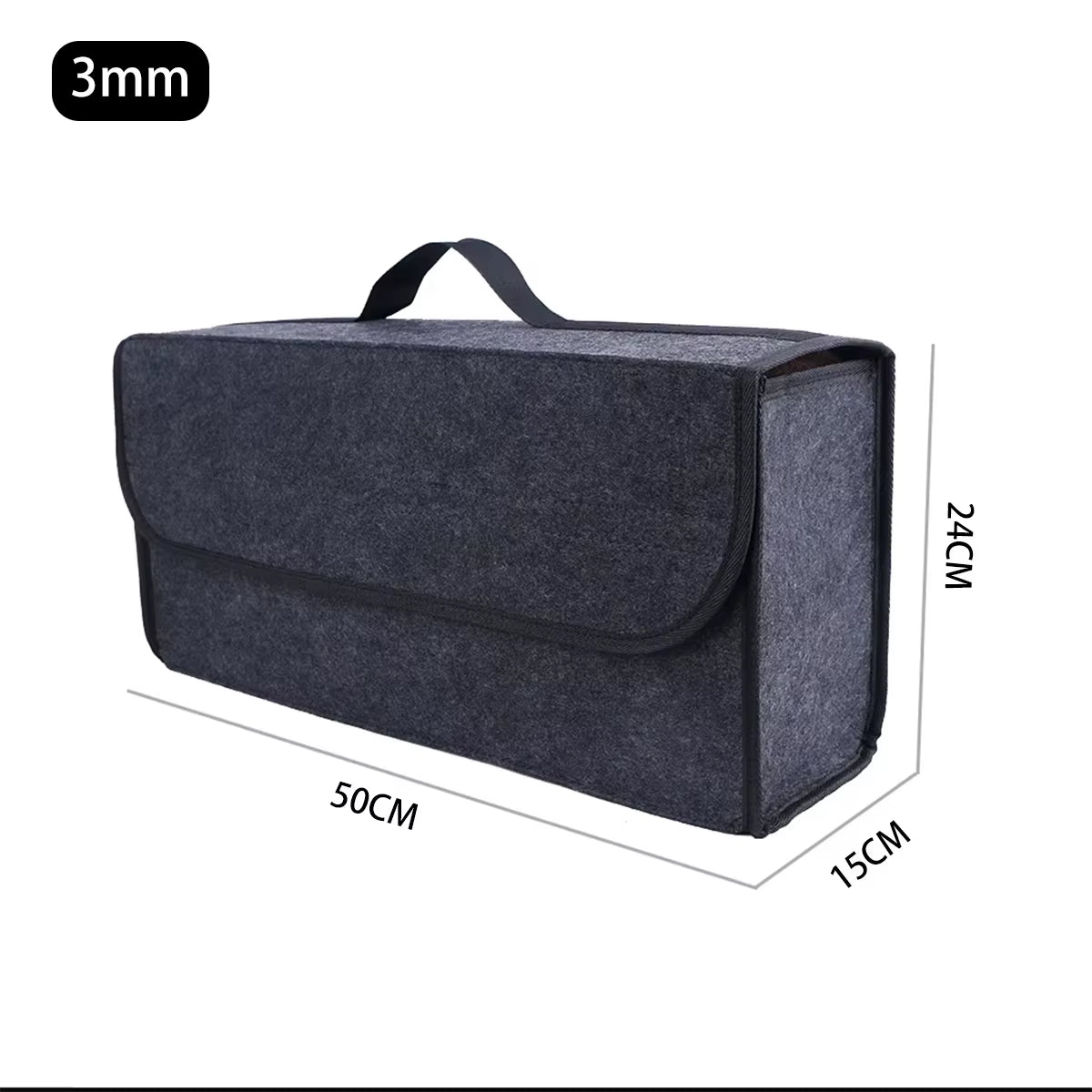 Premium Dark Gray Car Felt Storage Box - Thickened Soft Felt Organizer for Home and Vehicle Storage
