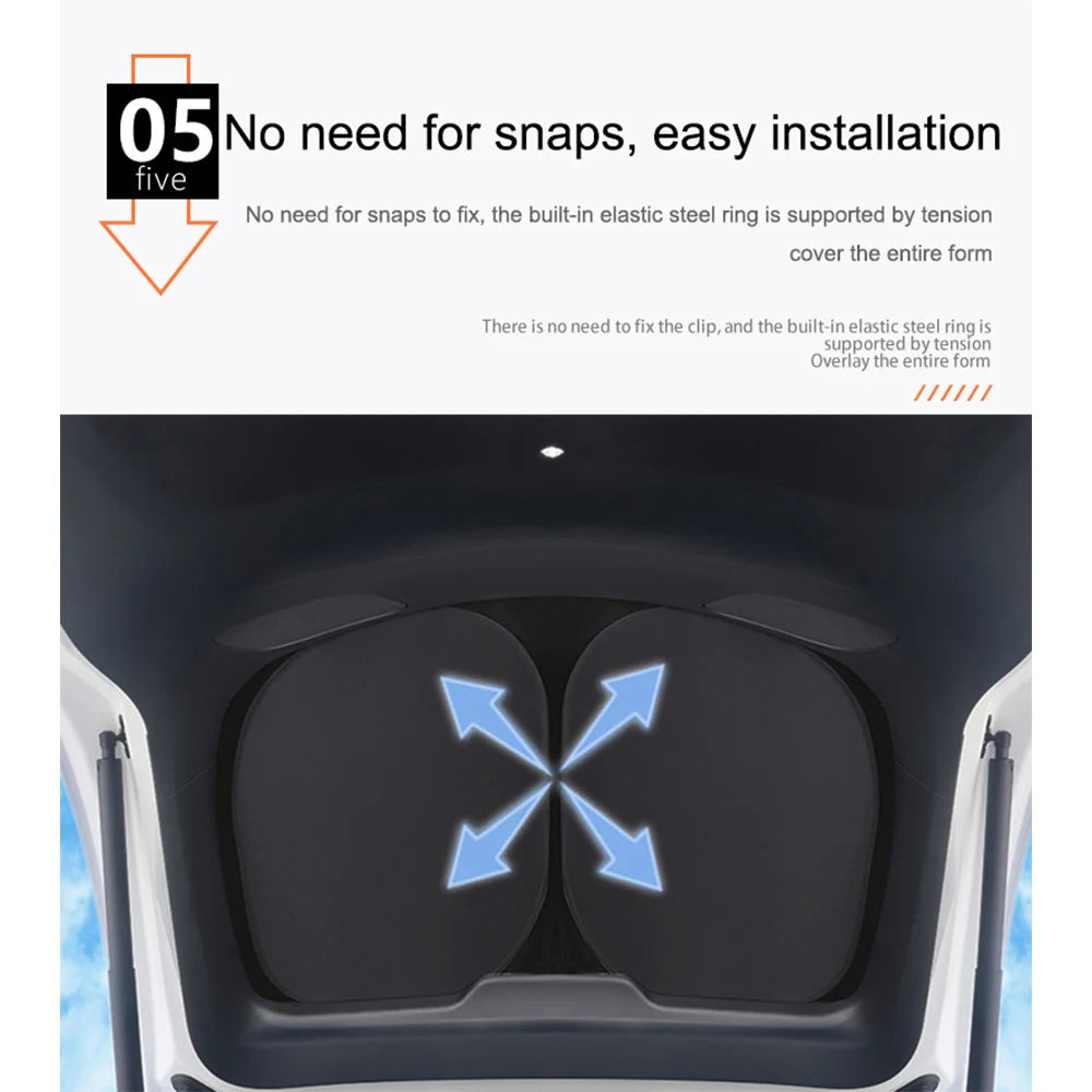 Premium Car Sun Shade for Tesla Model 3 & Y (2017-2025) - Ultimate Windshield & Side Window Privacy Protector for Kids