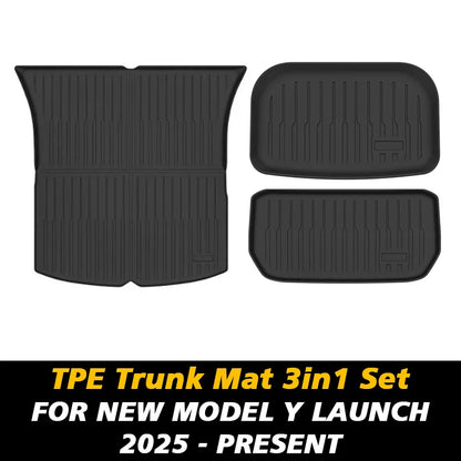 For Tesla New Model Y Launch 2025 Front and Back Trunk Mat TPE Carpet Waterproof Weather-Resistant Pads up and down Layer Mats
