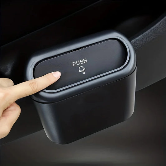 Compact Car Trash Bin - Hanging Vehicle Garbage Storage Solution for a Clean Ride