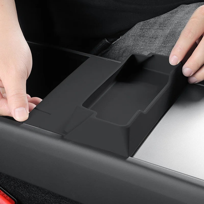 For Tesla Model Y 2025 Juniper Launch Model 3 Highland 2024-2025 Console Armrest Silicone Sunglasses Storage Box Tray