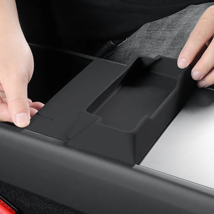 For Tesla Model Y 2025 Juniper Launch Model 3 Highland 2024-2025 Console Armrest Silicone Sunglasses Storage Box Tray