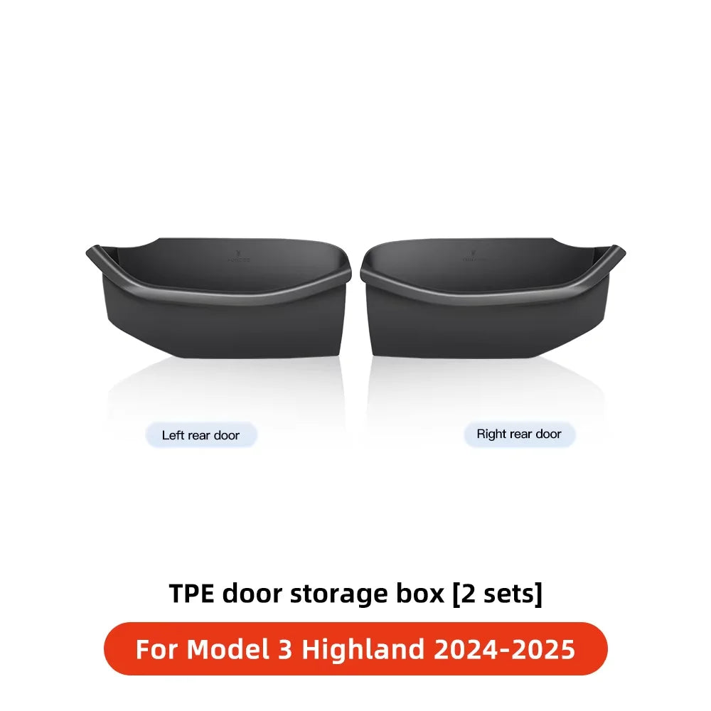 for Tesla Model Y Juniper Model 3 Highland Door Side Storage Box Full-Cover Front and Rear Interior Storage Box Accessories