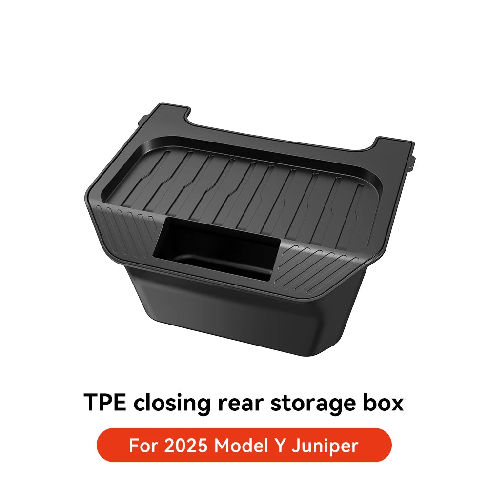 Rear Seat Storage Box for Tesla Model Y (2021-2025) - Under Air Vent Organizer & Trash Can Accessory