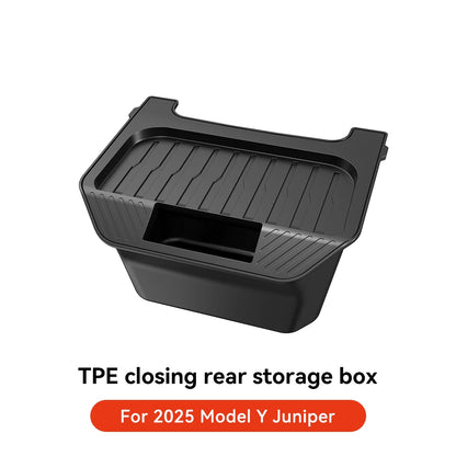 Rear Seat Storage Box for Tesla Model Y (2021-2025) - Under Air Vent Organizer & Trash Can Accessory