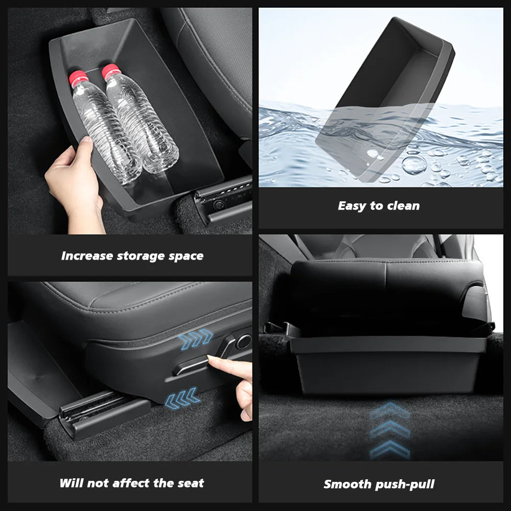 For Tesla New Model Y 2025 Launch Juniper Front Seats under Seat Drawer TPE Storage Box