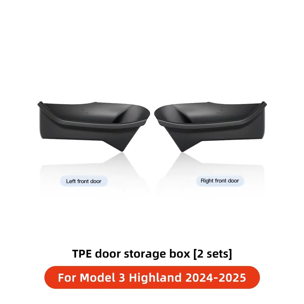 for Tesla Model Y Juniper Model 3 Highland Door Side Storage Box Full-Cover Front and Rear Interior Storage Box Accessories