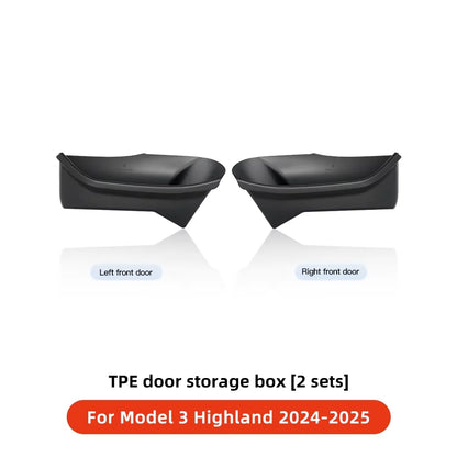 for Tesla Model Y Juniper Model 3 Highland Door Side Storage Box Full-Cover Front and Rear Interior Storage Box Accessories