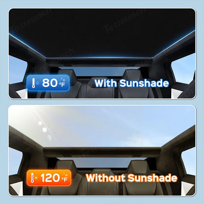 Roof Sunshade for Tesla Cybertruck 2024 Heat Insulation Glass Roof Ice Crystal Sunshade UV Protection Cybertruck Car Accessories