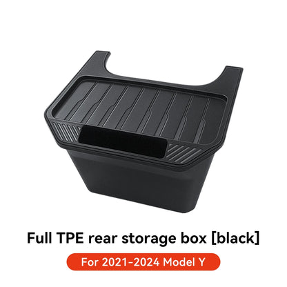 Rear Seat Storage Box for Tesla Model Y (2021-2025) - Under Air Vent Organizer & Trash Can Accessory
