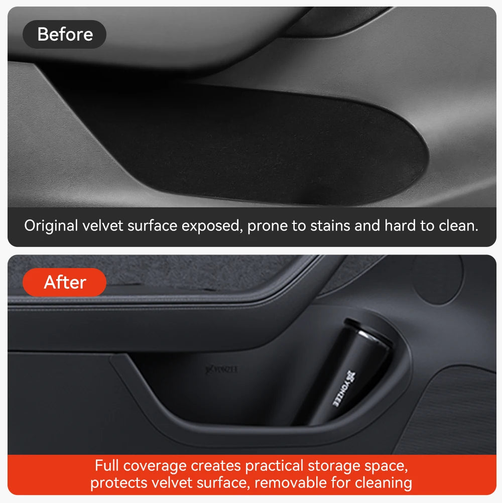 for Tesla Model Y Juniper Model 3 Highland Door Side Storage Box Full-Cover Front and Rear Interior Storage Box Accessories