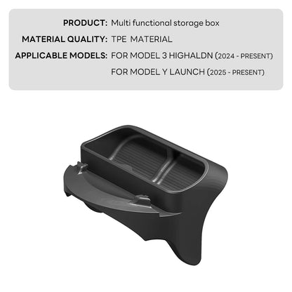 2025 Tesla Model Y & 2024 Model 3 Highland Steering Wheel Silicone Sunglasses Case & Mobile Phone Holder Storage