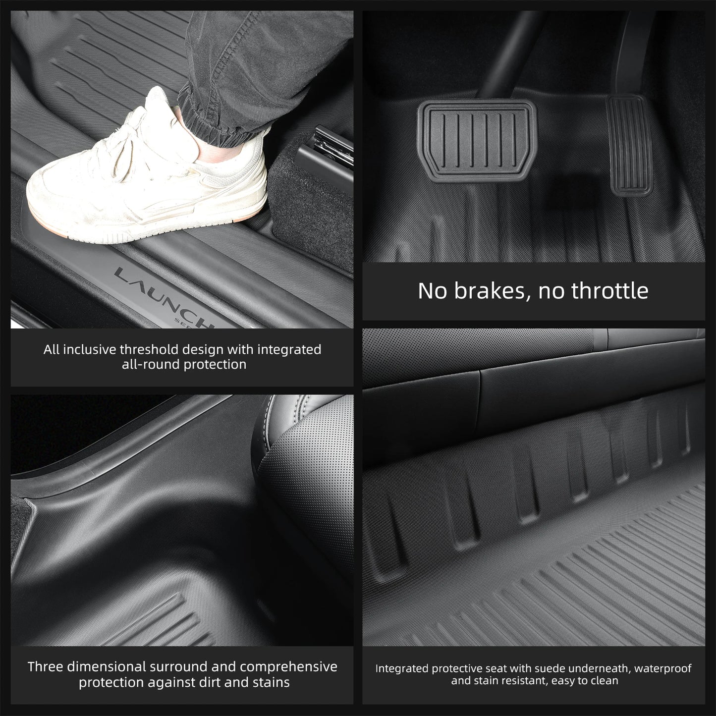 For Tesla Model Y Juniper/Launch 2025 Car Floor Mats All-Inclusive Threshold Style Foot Pads Protective Pad Interior Accessories