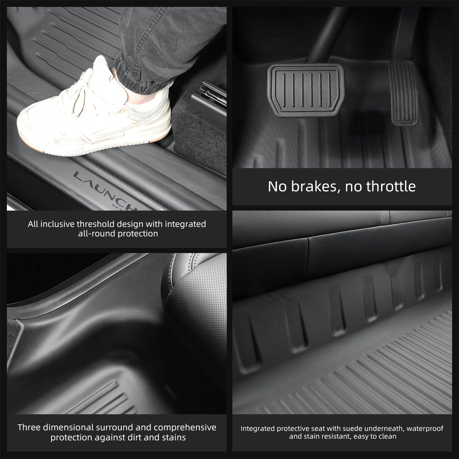 For Tesla Model Y Juniper/Launch 2025 Car Floor Mats All-Inclusive Threshold Style Foot Pads Protective Pad Interior Accessories