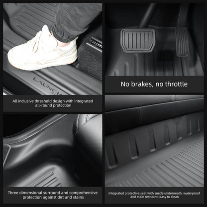 For Tesla Model Y Juniper/Launch 2025 Car Floor Mats All-Inclusive Threshold Style Foot Pads Protective Pad Interior Accessories