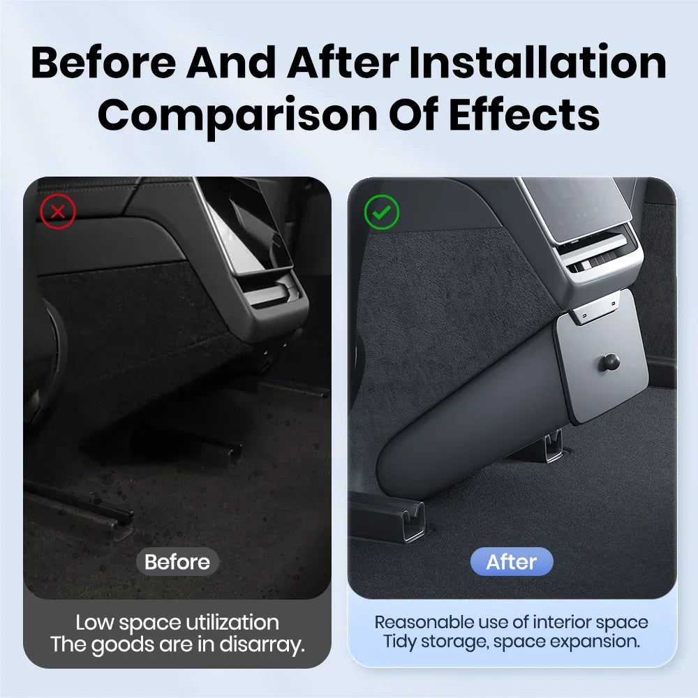 Tesla 2024 Highland Model 3 Rear Seat Trash Can - Magnetic Garbage Bin & Interior Storage Solution