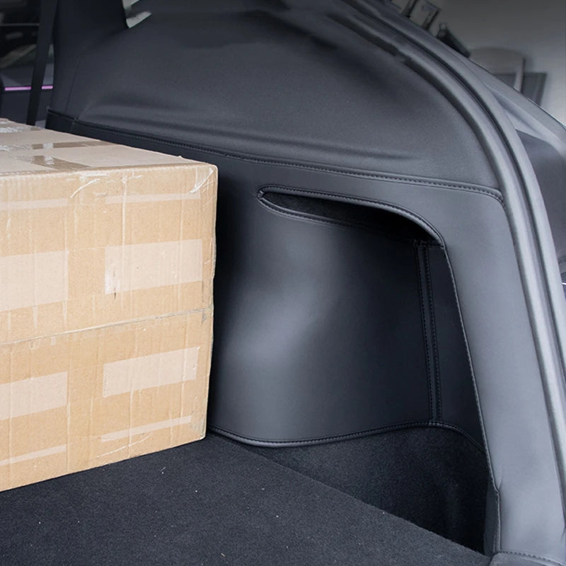 Premium PU Leather Rear Trunk Side Guards for Tesla Model Y Juniper 2025 - Corner Protection & Anti-Dirty Cargo Liner Pad