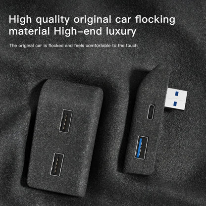 for Tesla Model 3 Y Highland Juniper 2021-2025 Glove Box Flocking USB HUB Adapter Quick Charger Car Accessories