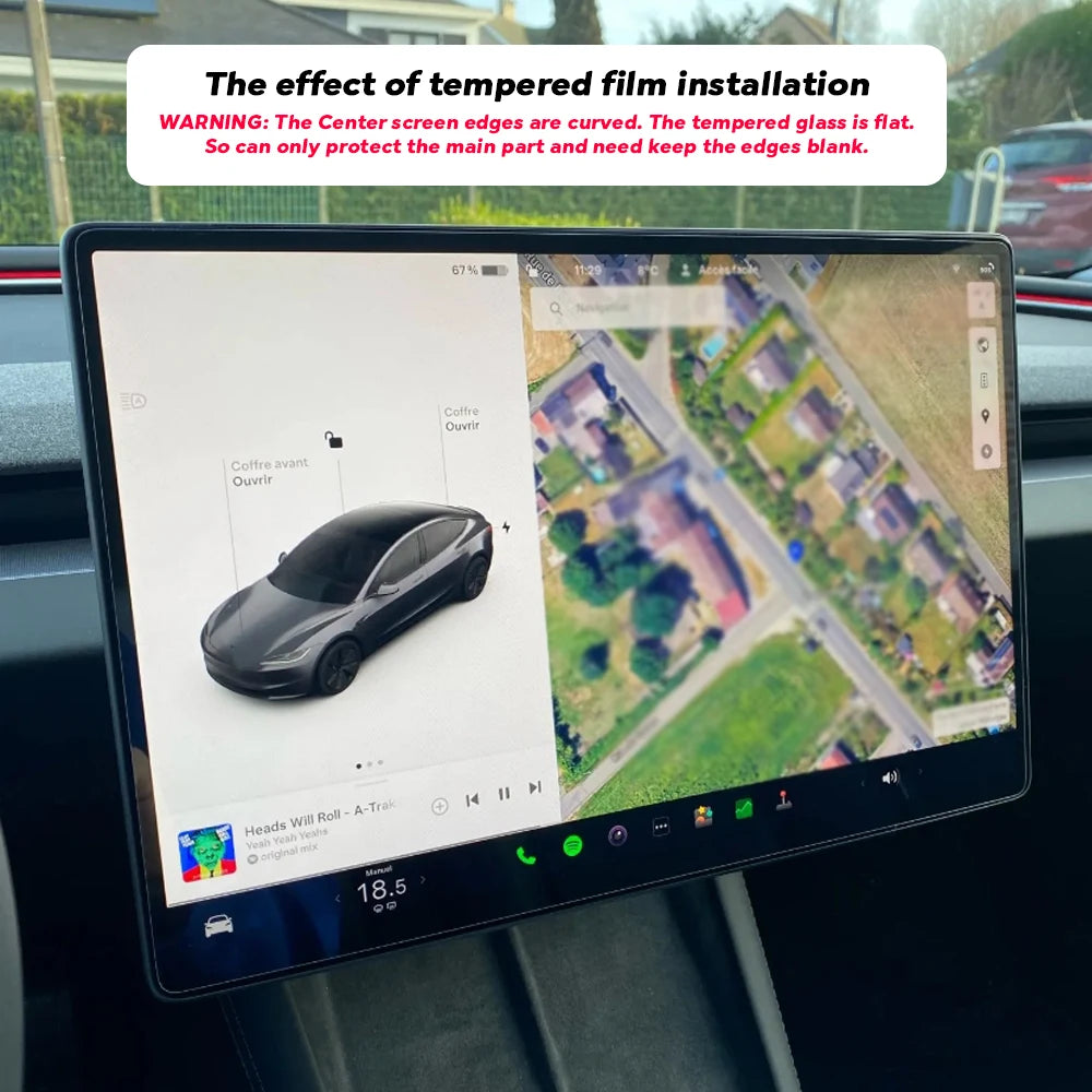 Premium Tempered Glass Screen Protector for Tesla Model Y & Model 3 - Front & Rear Protection for 2025 & 2024 Models