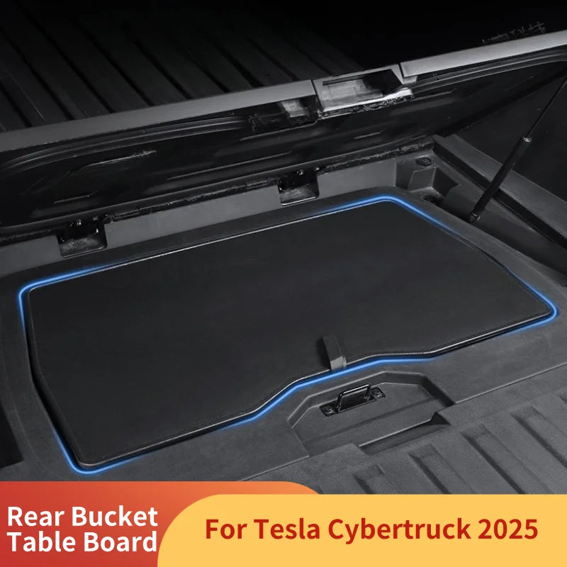 Versatile Rear Bucket Table Board for Tesla Cybertruck 2025 - Portable Folding Desk for Camping and Outdoor Adventures