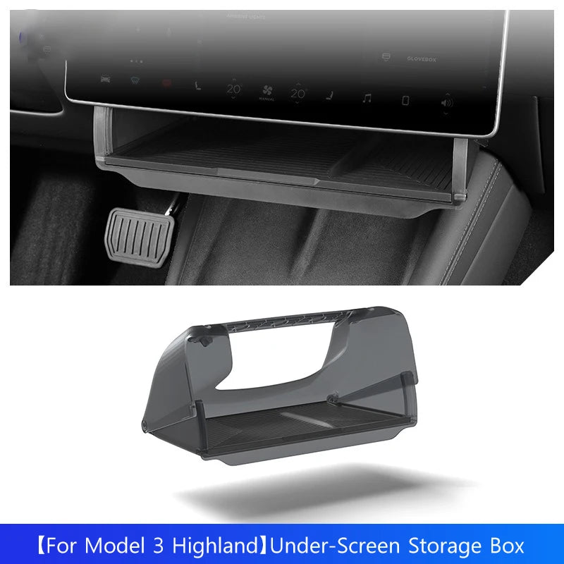 Tesla Model 3 Highland Under-Screen Hidden Storage Box - Foldable Car Interior Organizer