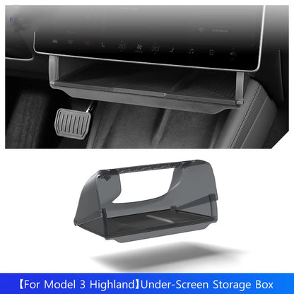 Tesla Model 3 Highland Under-Screen Hidden Storage Box - Foldable Car Interior Organizer