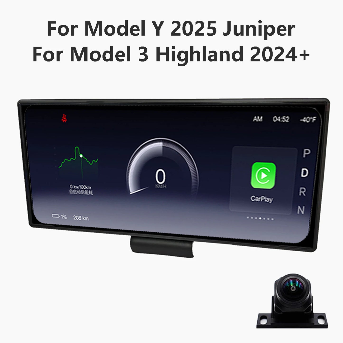 8.9" HUD for Tesla Model Y & Model 3 - Enhanced Carplay & Energy Consumption Monitoring for 2025 Juniper & Highland