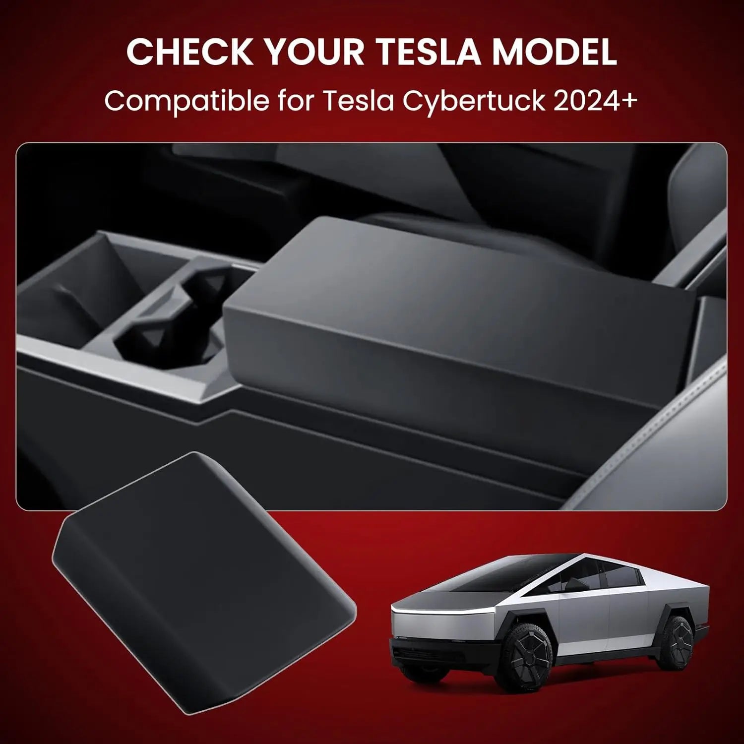 Center Console Armrest Cover for Tesla Cybertruck 2023 2024 2025 TPE Waterproof Armrest Box Cover Protector Interior Acessories